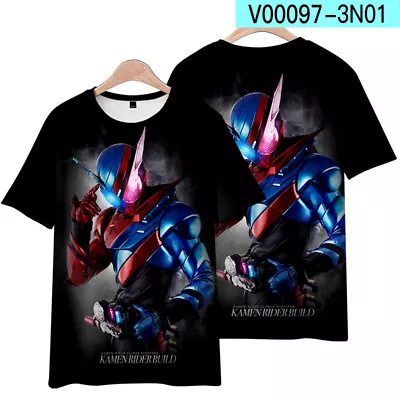 Masked Rider Anime Kamen Rider Unisex Casual Short Sleeve Cosplay T-shirt J2 • $21.99