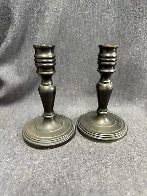 Vintage Brass 5” Candle Candlesticks Venetian Bronze Baldwin Decor • $20