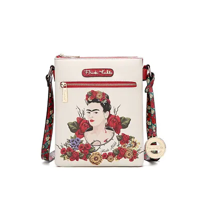 $44.99 • Buy Frida Kahlo Flower Collection Authentic Bounty Crossbody Bag~beige/red