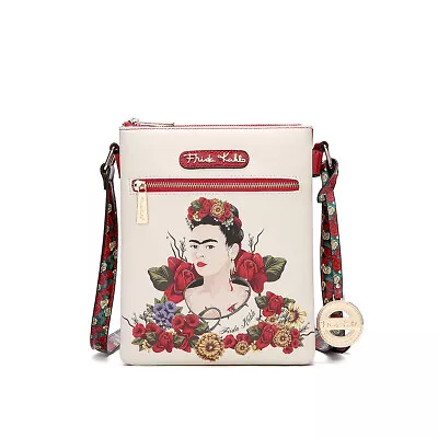 $44.99 • Buy Frida Kahlo Flower Collection Authentic Bounty Crossbody Bag~beige/red