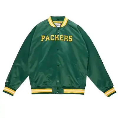 Mitchell & Ness Lightweight Satin Jacket Mens Green Coats Jackets Outerwear STJK • $46.95