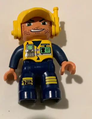 LEGO Airport Technician With Radio Badge And Big Smile Duplo Figure (2005) • $5