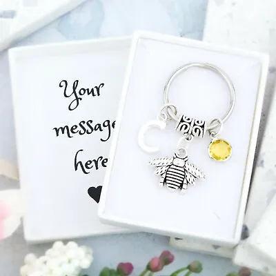 £6.99 • Buy Bee Keyring, Personalised Gift, Bee Gifts, Cute Bumble Bee Charm, Queen Bee