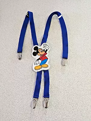 Vintage Mickey Mouse Waving KIDS  Suspenders Walt Disney Company Blue • $10.95