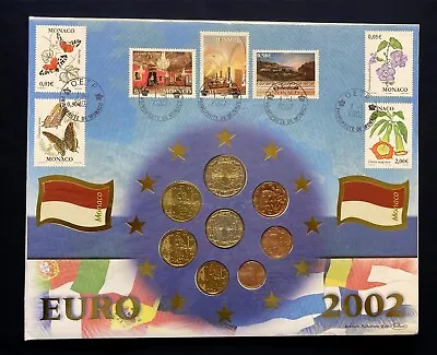 Monaco Stamps Set 2002 Fdc With France Euro 1999-2001 Coin Cover • $12.42