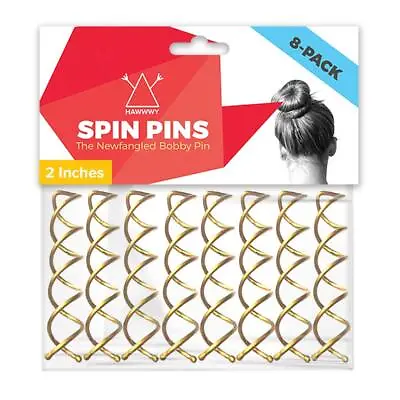 $12.99 • Buy Hawwwy Spiral Bobby Pins 8 Pack Spin Pins, Easy & Fast Bun Maker Twist Hair Pins