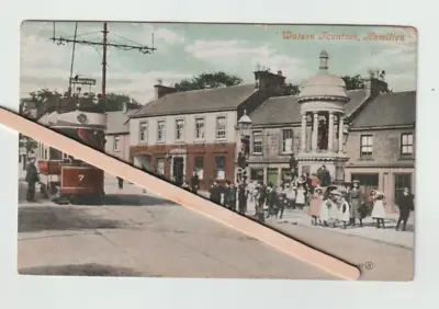 Watson Fountain Hamilton Lanarkshire Scotland Tram Postcard • £8
