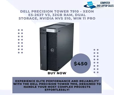 Dell Precision Tower 7910 - Xeon E5-2637 V3 32GB RAM 3 Months Warranty • $450