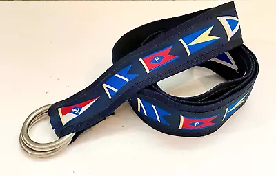 Vintage Polo Ralph Lauren Nautical Flags Grosgrain D-Ring Ribbon Belt Unique! • $21.60