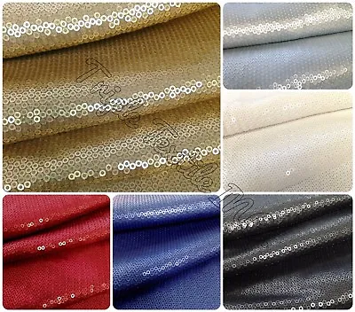 3mm Micro Mini Matte Sequins On Stretch Polyester Spandex Knit Jersey Fabric • $15.99