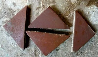Antique Victorian Tile Hall Floor Geometric Brown Triangle 2 X2 X3  1 Of 5 • £2.95
