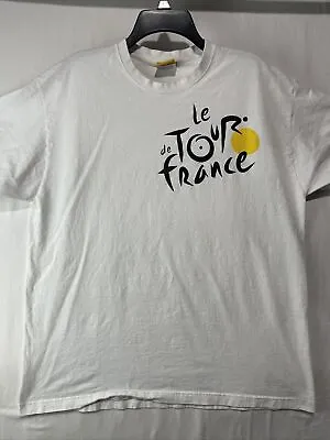 Le Tour De France Men’s XXL White Graphic T-Shirt Tour De France 2004 Worn Flaws • $28