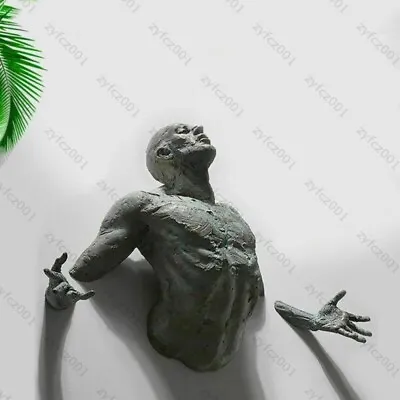 £12.99 • Buy 3D Through Wall Statue Sculpture Climbing Man Resin Abstract Character Wall Art