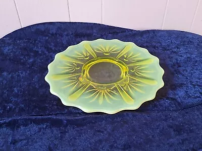 Vintage Uranium Glass Plate 11   • $74.99