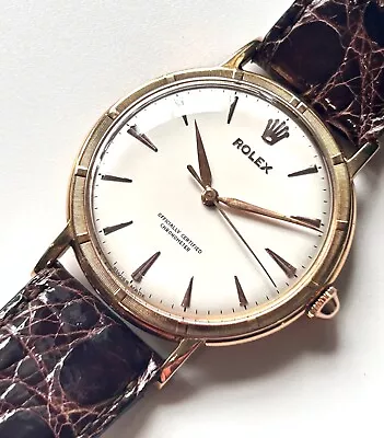 Vintage Rare Gents Rolex Chronometer Watch Solid 18K Gold Case Buckle C1976 • $2613.56