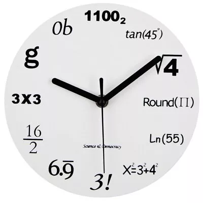 8 Math Clock Timelike Unique Wall Clock Modern Design Novelty Maths Equation C • $15.18