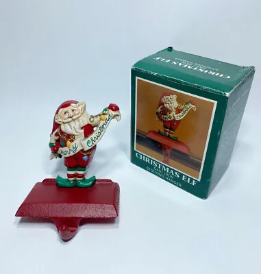 Vintage Midwest Santa Elf Stocking Holder Hanger Solid Cast Iron Merry Christmas • $24.99