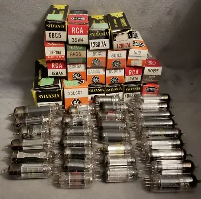 LOT Of 51 RADIO TV PRE AMP VACUUM TUBES GE RCA SYLVANIA RAYTHEON Tested • $19.99