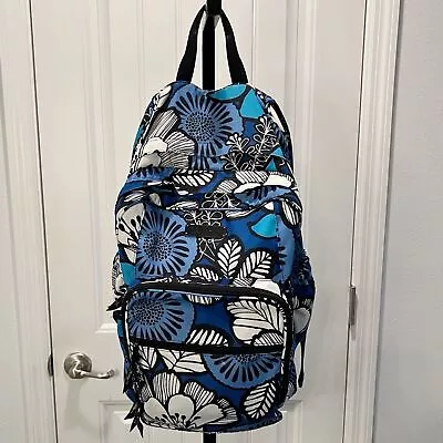 Vera Bradley Bayou Blue Large Backpack Bag Back-to-School Gym Laptop Travel Bag • $32