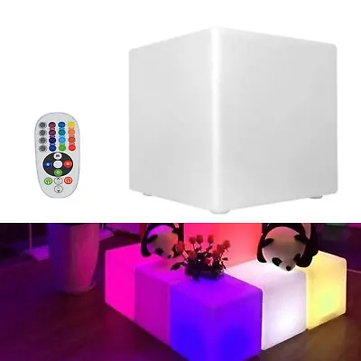 $60 • Buy 12  LED Square Stool Energy Saving Luminous Cube Chairs Bar Stool 16 RGB Colors