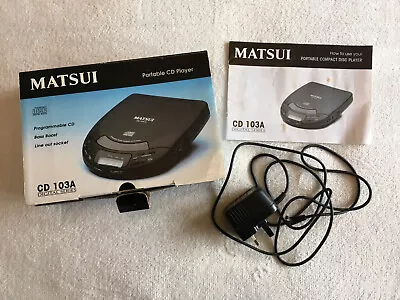  Box Manual & AC/DC Adaptor - Matsui Portable CD 103A - CD PLAYER NOT INCLUDED • £1.99