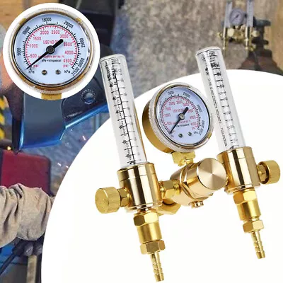 Dual Output Argon Welding Flowmeter Regulator 0-60SCFH CGA580 For MIG TIG Welder • $29.99