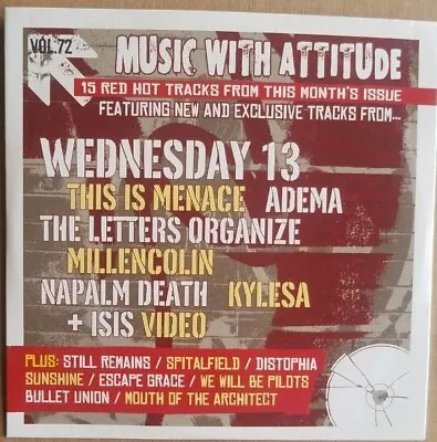 WEDNESDAY13 - ROCK SOUND # 72 MUSIC WITH ATTITUDE Promo CD Album VARIOUS ARTISTS • $3