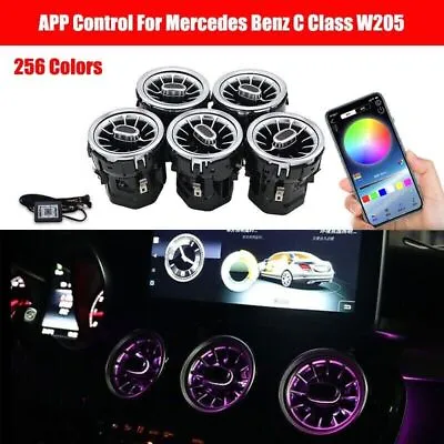 APP Bluetooth Control Air Vent LED Ambient Light For Mercedes Benz C Class W205 • $164.64