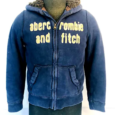 £18.60 • Buy Abercrombie Kids Fur Lined Full-Zip Hooded Wolf Jaw Jacket Size L