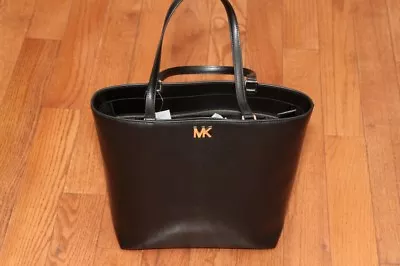 NWT Michael Kors $278 Mott Medium Leather Tote Handbag Black • $149.99