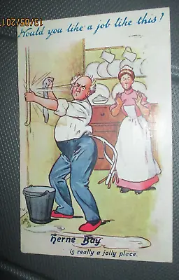 £4 • Buy KENT Novelty Postcard  HERNE BAY Would You Like A Job 1908 Tucks Oilette 9476
