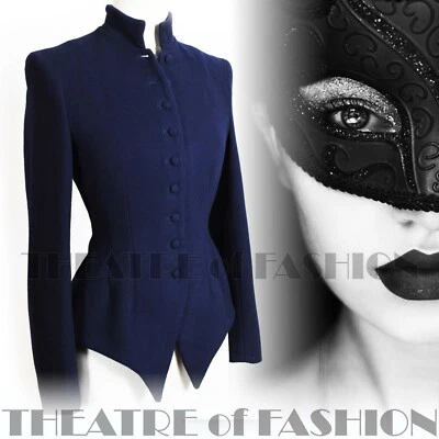 £745 • Buy JACKET DROOPY AND BROWN 6 8 10 COAT VINTAGE RIDING NAVY BLUE  MISTRESS 40's 30's