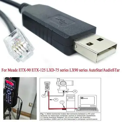 S Telescope To PC Cable(1meter) For Meade 505 ETX127 ' ETX125 ETX- St M3G6 • £8