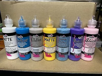 7 X Tulip 3D Fabric Paint Sparkles Hawaiian Fizz / Champagne / Sugar Plum / Surf • £44.99