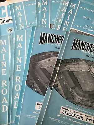Manchester City HOME Programmes 1950s 1960s League & Cup 1957/58 To 1967/68 • £2