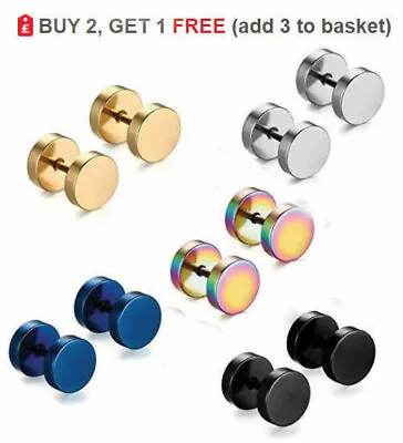 £3 • Buy CHEATER Plugs Fake Illusion Stretcher Earring Ear Stud Steel Expander 4mm -12mm 
