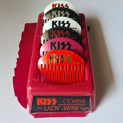 KISS MEMORABILIA- 1980 Lady Jane Kiss X6 Combs W/ Tray Vintage AUSTRALIAN AUCOIN • $279.99