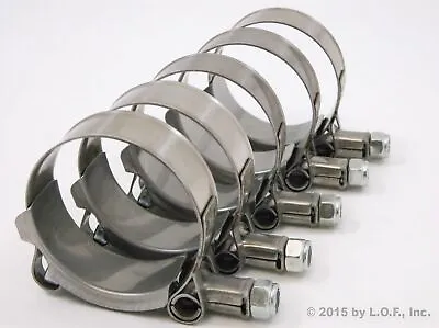 5 Hose Clamps T-Bolt 45 - 50 MM ( 1.75  - 2  ) Stainless Turbo Intake • $18.46