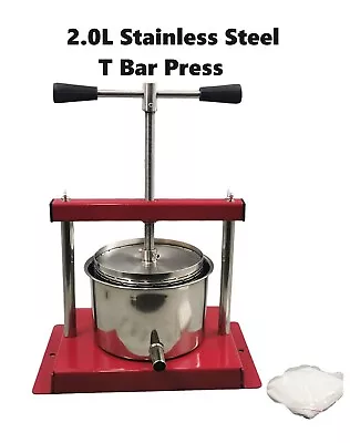 New T-Bar Style 2.0L S.S Multi-purpose Cheese/ Wine /Oliv Oil Making Press • $79