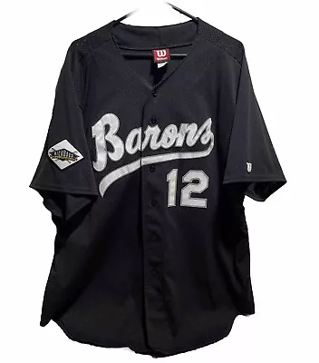 Birmingham Barons Wilson Game Used #12 Black Minor League Jersey Size 50 • $129.99