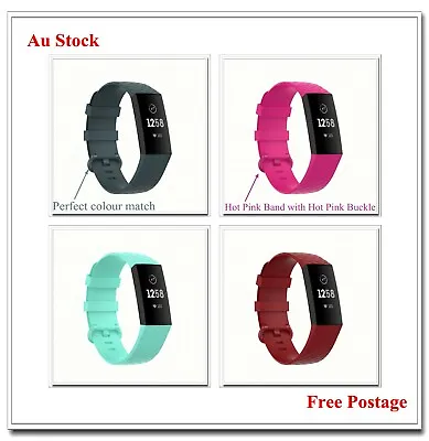 For Fitbit Charge 3  4 Watch Band Strap Replacement Wristband Soft TPU Silicone • $4.50