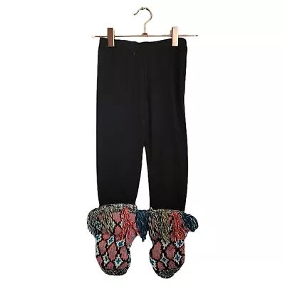 Mimi And Maggie Pants Girls Size 4  Black Knitted Feet Pull On Leggings • $15.88