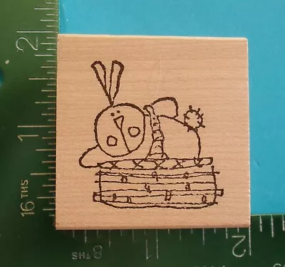 BUNNY RABBIT IN A BASKET Easter Rubber Stamp By Imaginations • $3.56