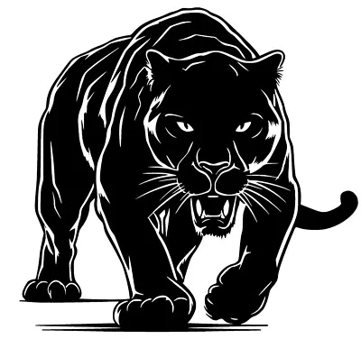 Black Panther Stalking Black Vinyl Decal Car Truck Window Laptop Tablet Tumbler • $4.38