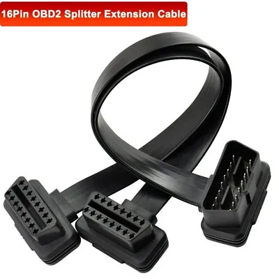 16 Pin OBD2 OBDII Splitter Extension Cable Male To Dual Female Y Connector Wire • $7.40