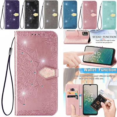 For Samsung S24 S23 S20FE S10 Bling Magnetic Flip Leather Wallet Card Case Cover • $16.89