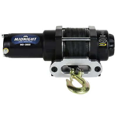 Viper ATV / UTV Winch - Midnight 3000lb 50 Feet Of Black Dyneema Synthetic Rope • $159.95