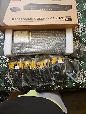 New In Box - Rijer 8 Port Smart USB2.0 KVM Switch - Plug And Play - 1920x1440 • $60