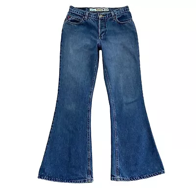 Vintage Mudd Flare Jeans Women's 11 / 30 X 31 Blue Medium Wash Mid Rise 90s Y2K • $34.95