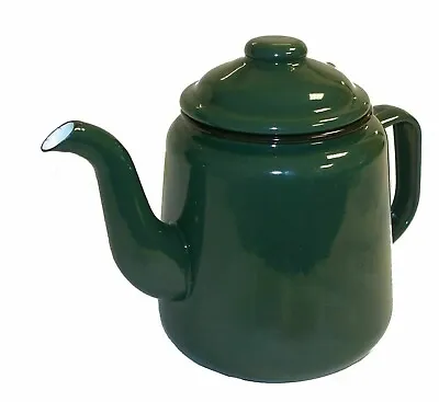 Falcon GREEN Enamel Tea Pot With Handle & Lid Teapot Genuine Falcon Enamel Ware • £21.95